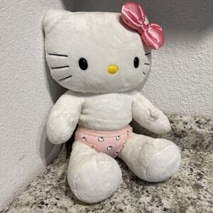 Build A Bear Sanrio Hello Kitty White Plush Pink Satin Bow‎ & Underwear